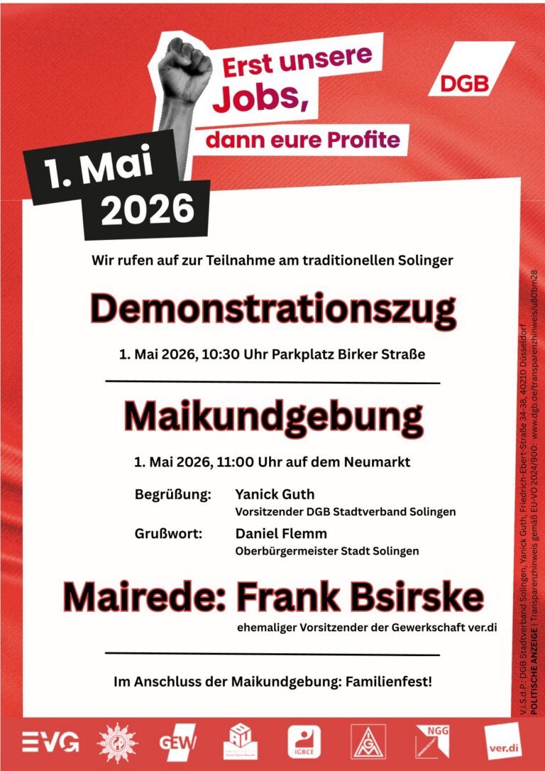 GRÜNE mit dabei – Mai-Demo und Kundgebung auf dem Neumarkt