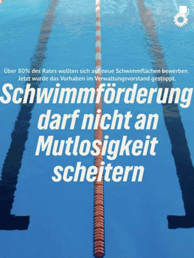 Schwimmförderung darf nicht an Mutlosigkeit scheitern