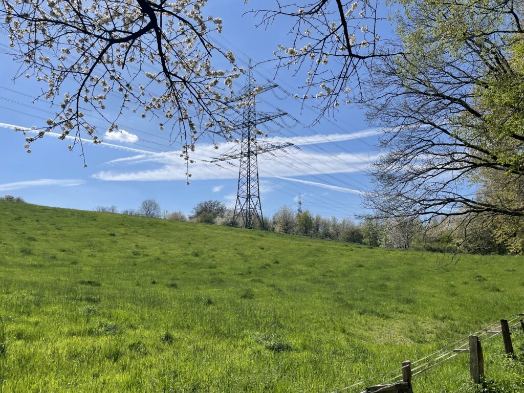 Stromleitungen im Ittertal Grüne Solingen